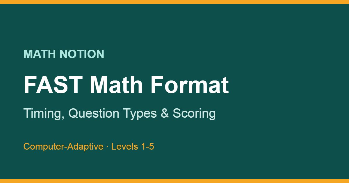 FAST math test format and scoring in Florida