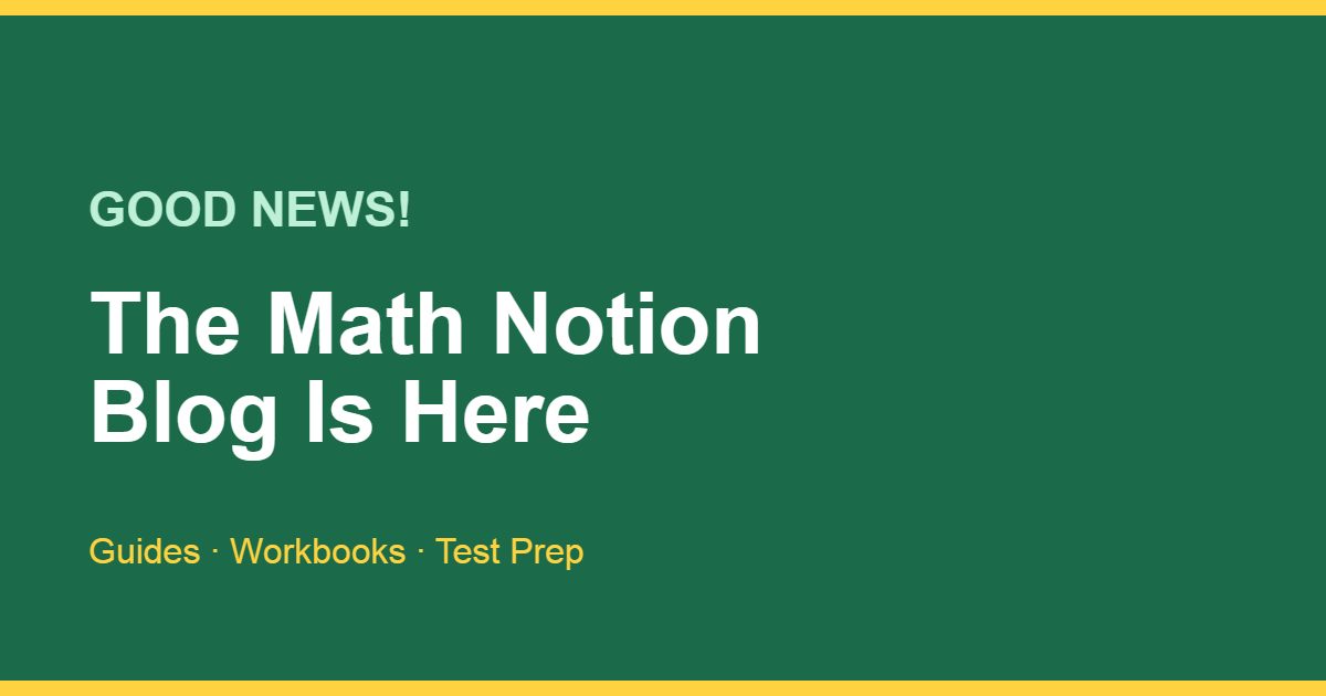 Good news the Math Notion blog has launched