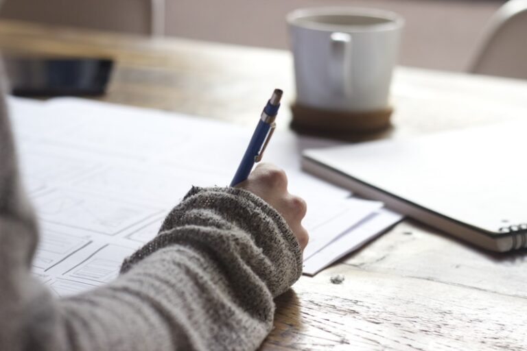Person studying at desk