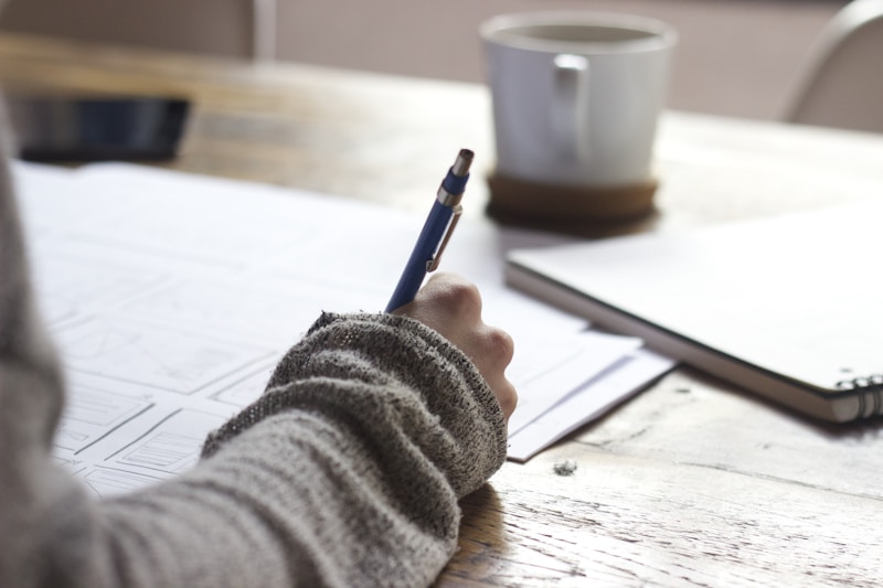 Person studying at desk