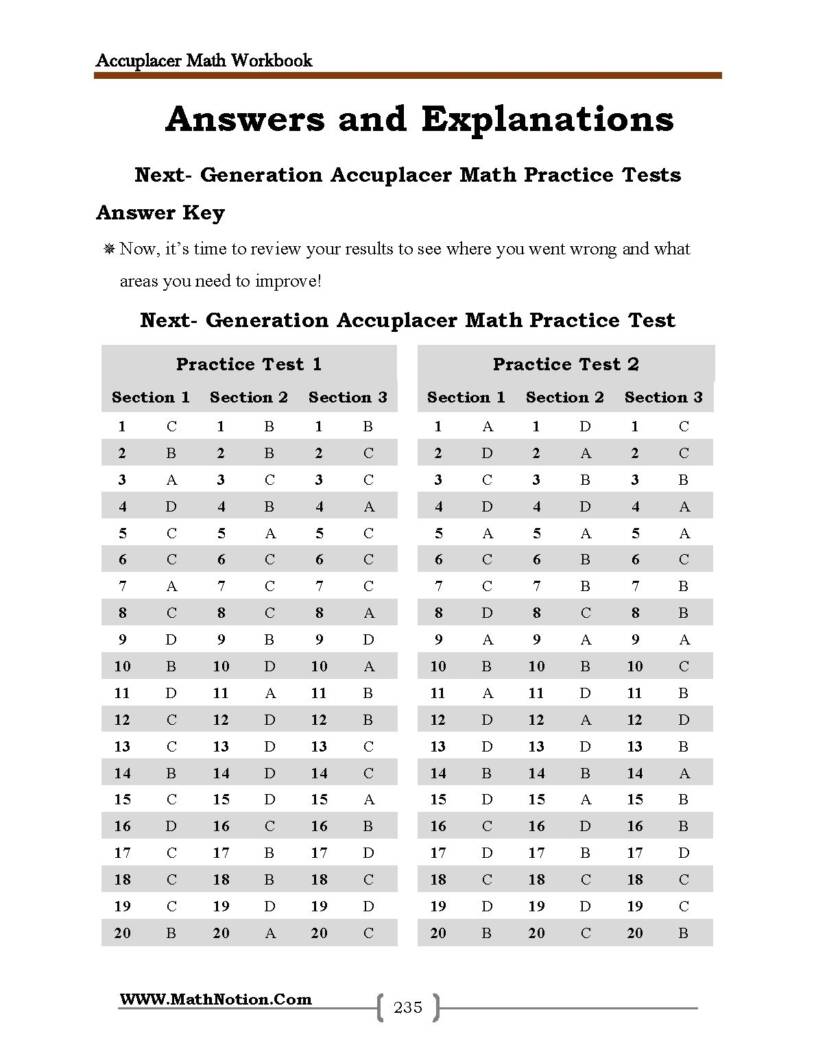 Accuplacer Math Workbook: Exercises, Activities, and Two Full-Length ...