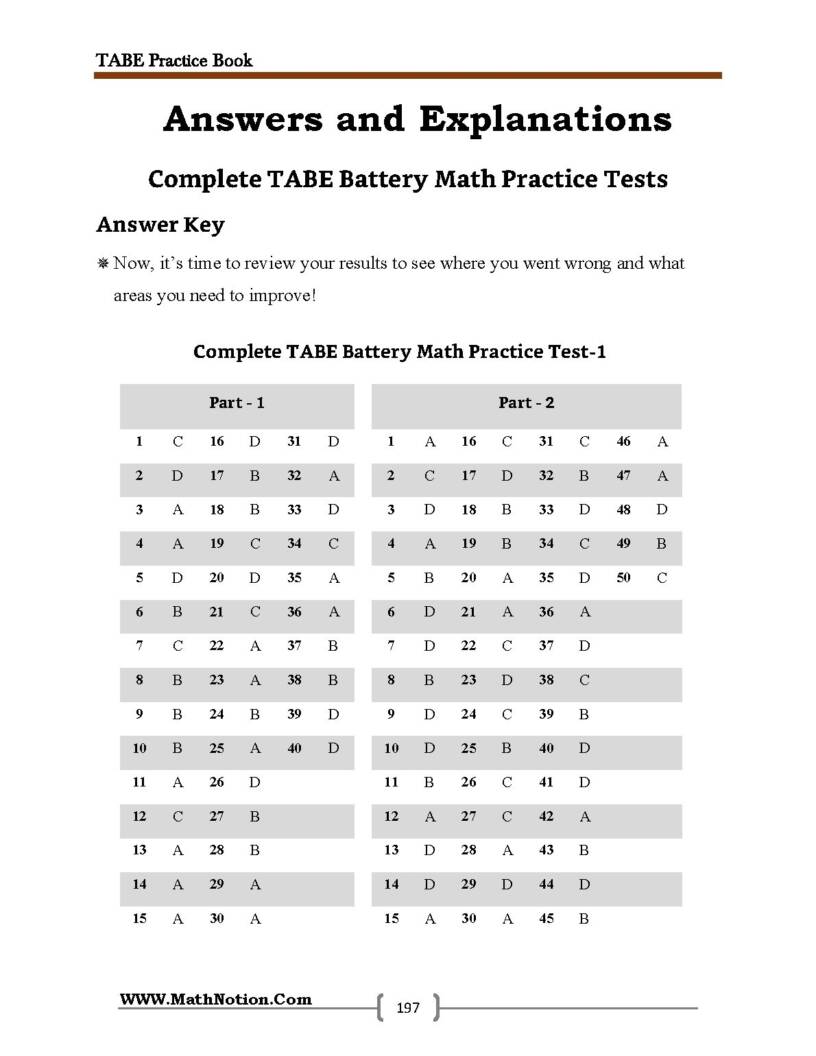 TABE Math Practice Book : Extra Exercises and Two Full Length TABE Math ...